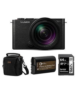 Panasonic Lumix S9 Mirrorless Camera with Lumix S 28-200mm f/4-7.1 Macro O.i.s. Lens, Jet Black, Bundle with Professional 1667x 64GB Uhs-ii Sdxc Memor