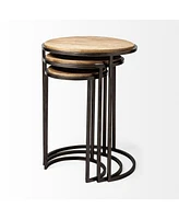 Solid Wood Round End Tables Set – Ideal for Modern and Rustic Interiors