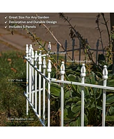 Set of 20 Roman Decorative Garden Fence Panels - Iron Garden Border Fence - 22” W x 18” H Per Panel - 36' Length - White