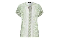 Olsen Women's Multi-Print Tie Neck T-Shirt