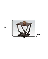 23" Black and Brown End Table