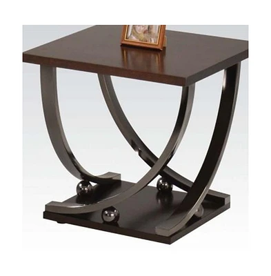 23" Black and Brown End Table