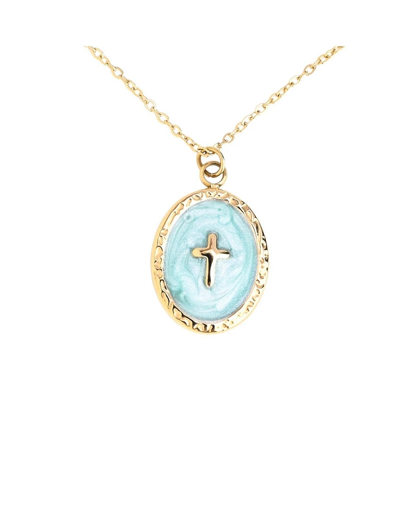 Shine Bright Cross Pendant in Mint