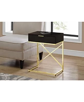 Modern Farmhouse End Table with Wood Top and Metal Frame