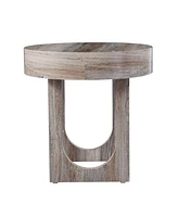 20" Brown Manufactured Wood Round End Table