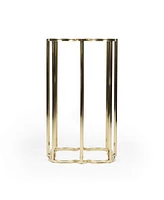 24" Gold And Black Glass Free Form End Table