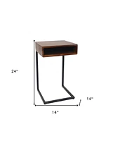 Solid Wood Square End Table – Minimalist Side Table with Sturdy Build for Home Spaces