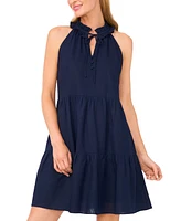 CeCe Women's Ruffle-Neck Sleeveless Tiered Sun Dress
