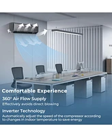 Energy Star Certified 12000 Btu 21 SEER2 208-230V Mini Split Air Conditioner and Heater Gray