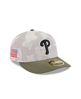 New Era Men's Light Beige/Olive Philadelphia Phillies 2025 Armed Forces Day Low Profile 59FIFTY Fitted Hat