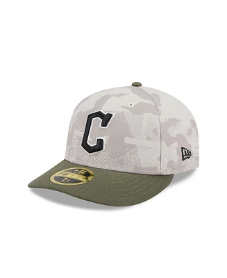 New Era Men's Light Beige/Olive Cleveland Guardians 2025 Armed Forces Day Low Profile 59FIFTY Fitted Hat