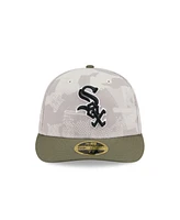 New Era Men's Light Beige/Olive Chicago White Sox 2025 Armed Forces Day Low Profile 59FIFTY Fitted Hat