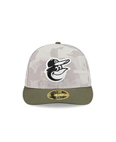 New Era Men's Light Beige/Olive Baltimore Orioles 2025 Armed Forces Day Low Profile 59FIFTY Fitted Hat