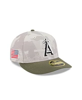 New Era Men's Light Beige/Olive Los Angeles Angels 2025 Armed Forces Day Low Profile 59FIFTY Fitted Hat