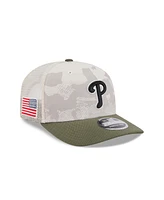New Era Men's Light Beige/Olive Philadelphia Phillies 2025 Armed Forces Day 9SEVENTY Adjustable Hat