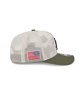 New Era Men's Light Beige/Olive Los Angeles Dodgers 2025 Armed Forces Day 9SEVENTY Adjustable Hat