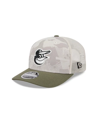 New Era Men's Light Beige/Olive Baltimore Orioles 2025 Armed Forces Day 9SEVENTY Adjustable Hat