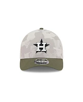 New Era Men's Light Beige/Olive Houston Astros 2025 Armed Forces Day 9FORTY M-Crown A-Frame Adjustable Hat