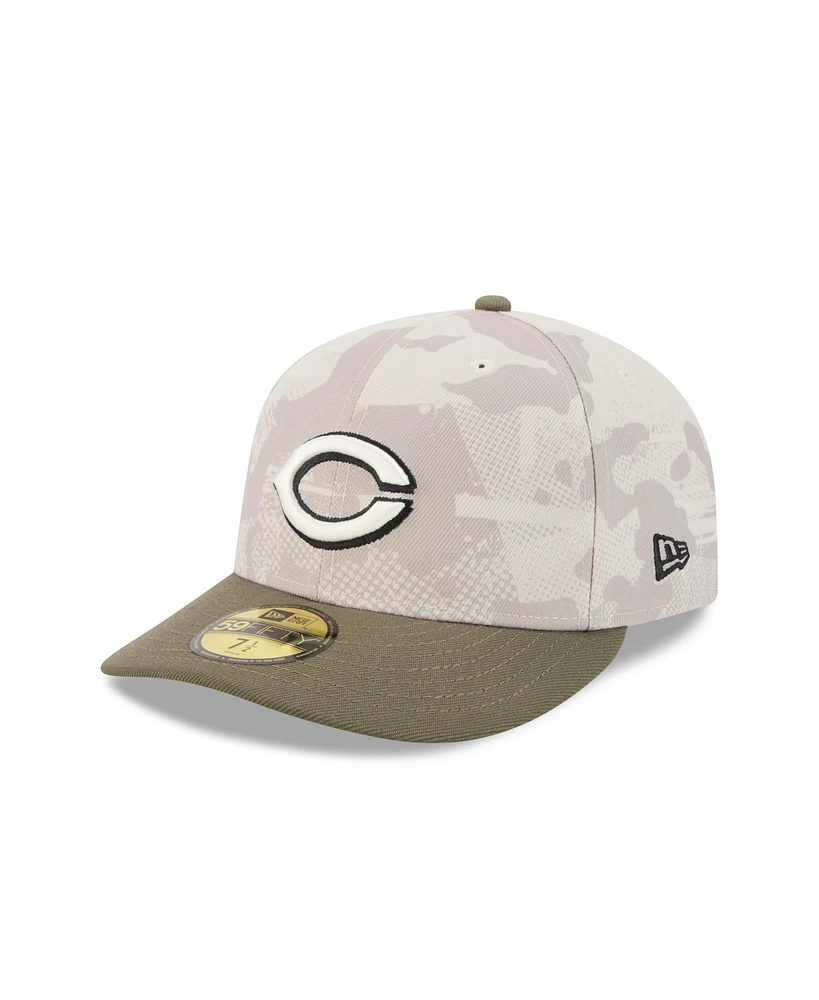 New Era Men's Light Beige/Olive Cincinnati Reds 2025 Armed Forces Day 59FIFTY Fitted Hat