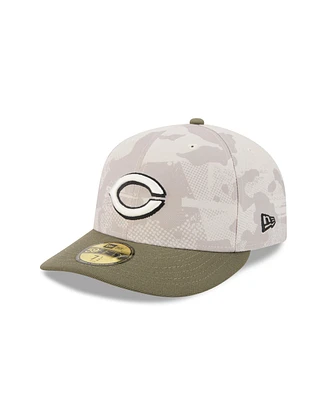 New Era Men's Light Beige/Olive Cincinnati Reds 2025 Armed Forces Day 59FIFTY Fitted Hat