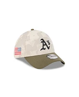 New Era Men's Light Beige/Olive Athletics 2025 Armed Forces Day 39THIRTY Flex Hat