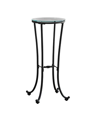 Contemporary Glass Round End Table for Living Room