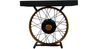 22" Black Solid Wood End Table