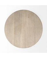 Blended Wood Round End Table with Timeless Appeal
