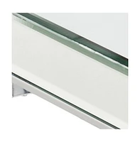 22" Silver And Clear Mirrored Glass Square End Table