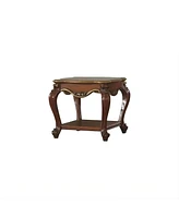 Solid Hardwood Square End Table with Bottom Display Shelf