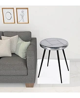 23" Silver Round End Table