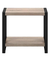 Wooden End Table with Lower Shelf