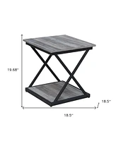 Manufactured Wood Square End Table – Space-Saving Side Table for Living Room or Entryway