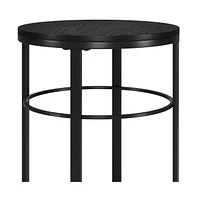 Rustic Round End Table – 24" Wood Top with Sturdy Steel Frame