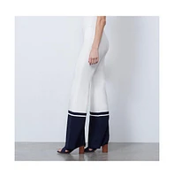 Etcetera Women's Fluid Colorblock Palazzo Pants Fathom
