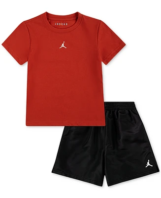 Jordan Little Boys Dri-fit Jumpman Woven Play Jersey T-Shirt & Mesh Shorts, 2 Piece Set