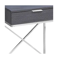 Modern Farmhouse End Table – Wood Top, Metal Base, Storage Drawer