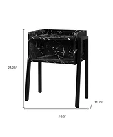 Compact End Table with Shelf for Organization