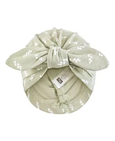 Hudson Baby Baby Girls Hudson Turban Cotton Headwraps, Pastel Wildflower, 0-24 Months