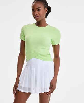 Id Ideology Women's Overlap Cropped Crewneck T-Shirt, Exclusively at Macy's