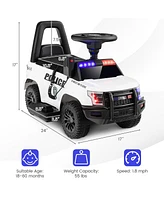 6V Kids Ride On Police Car with Real Megaphone and Siren Flashing Lights