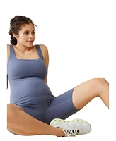 Ingrid + Isabel Maternity Ingrid + Isabel Short Active Unitard Jumpsuit Dusk Blue Xs