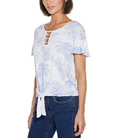 Belldini Women's Pineapple Print Knit Top