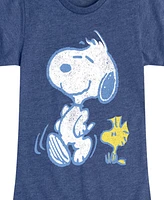 Hybrid Apparel Big Girls Peanuts Snoopy Woodstock Walk Graphic T-Shirt