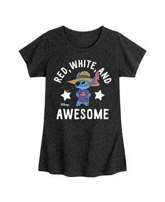 Hybrid Apparel Big Girls Lilo Stitch Awesome Graphic T-Shirt