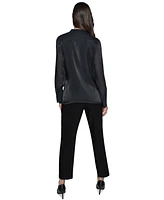 Karl Lagerfeld Paris Ruffled-Front Organza Blouse