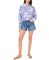 Vince Camuto Women's Floral-Print Long-Sleeve Button Blouse