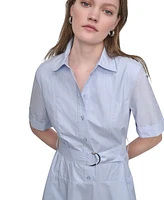 Dkny Jeans Women's Dropped Waist Button-Front Collared Dress - EDS