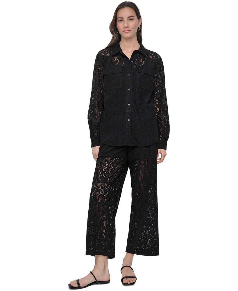 Dkny Jeans Women's Lace Cropped Pants