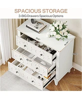 Tribesigns 31.5" W Oversized Modern Nightstand for Bedroom, Large 3 Drawers Tall Bedside Table, Sofa Side End Table, Wide Storage Cabinet for Liv